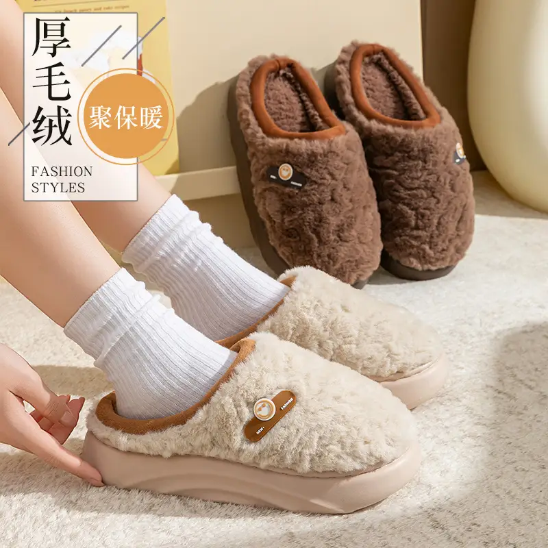 Women's Cotton Slippers, Autumn and Winter Indoor Home Warm Thickened New Style Household Thick-Soled Fleece-Lined Cotton Shoes Wholesale - Image 6