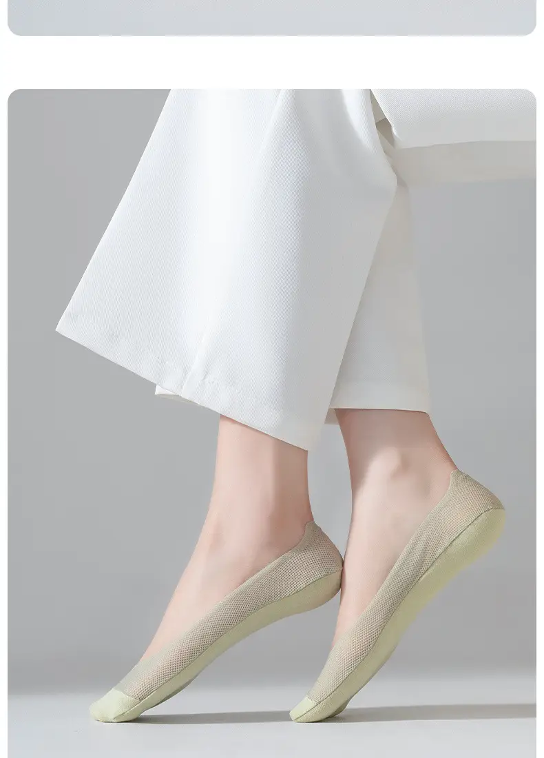 Ice Silk Boat Socks for Women, Non-Slip, No Heel Drop, Summer Thin Low-Cut Shallow Mouth, Autumn High-Heeled Shoes Socks, Invisible Mesh — feature 18