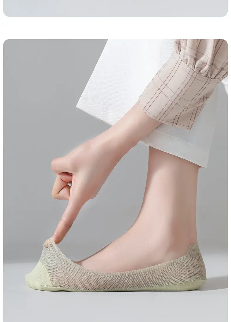Ice Silk Boat Socks for Women, Non-Slip, No Heel Drop, Summer Thin Low-Cut Shallow Mouth, Autumn High-Heeled Shoes Socks, Invisible Mesh — feature 19