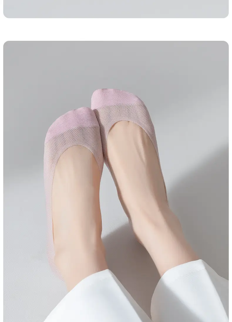 Ice Silk Boat Socks for Women, Non-Slip, No Heel Drop, Summer Thin Low-Cut Shallow Mouth, Autumn High-Heeled Shoes Socks, Invisible Mesh — feature 20
