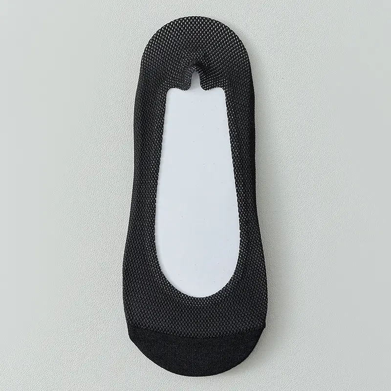 Ice Silk Boat Socks for Women, Non-Slip, No Heel Drop, Summer Thin Low-Cut Shallow Mouth, Autumn High-Heeled Shoes Socks, Invisible Mesh