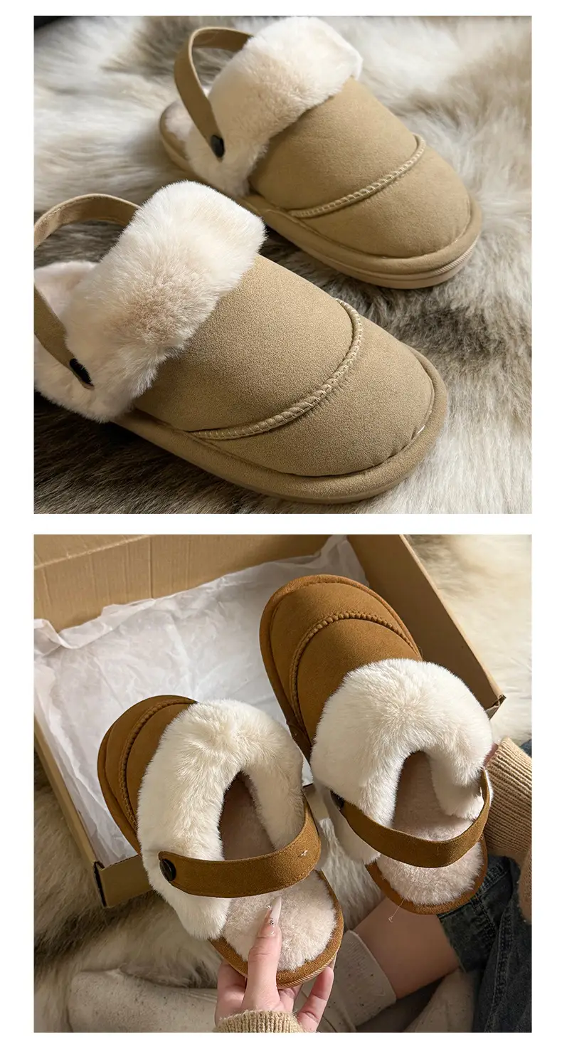 New Cotton Slippers for Women, Fashionable and Warm Daily Toe-Toe Furry Shoes That Can Be Worn Outside, Versatile Thick-Soled Non-Slip Fleece-Lined Cotton Shoes — feature 10