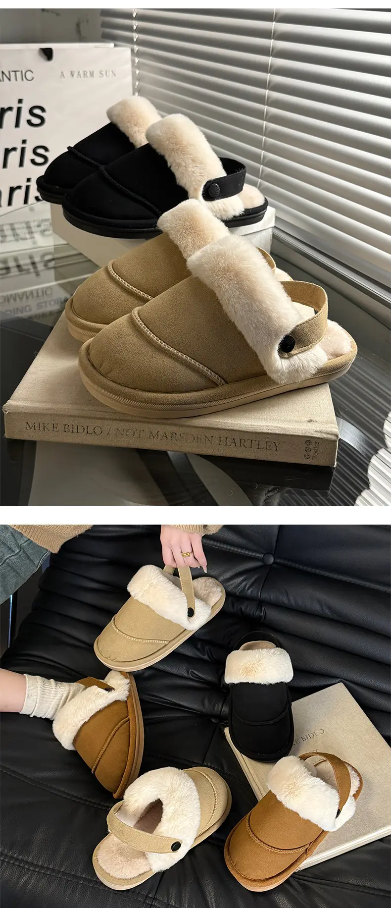 New Cotton Slippers for Women, Fashionable and Warm Daily Toe-Toe Furry Shoes That Can Be Worn Outside, Versatile Thick-Soled Non-Slip Fleece-Lined Cotton Shoes — feature 11