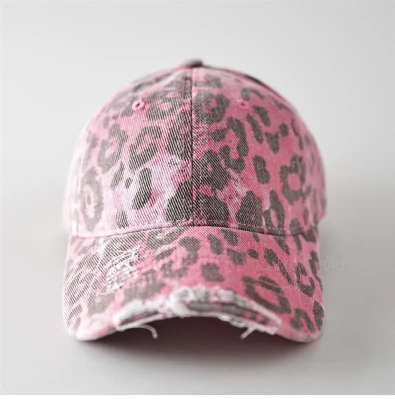 Vintage Ripped Brim Leopard Print Cap — feature 7