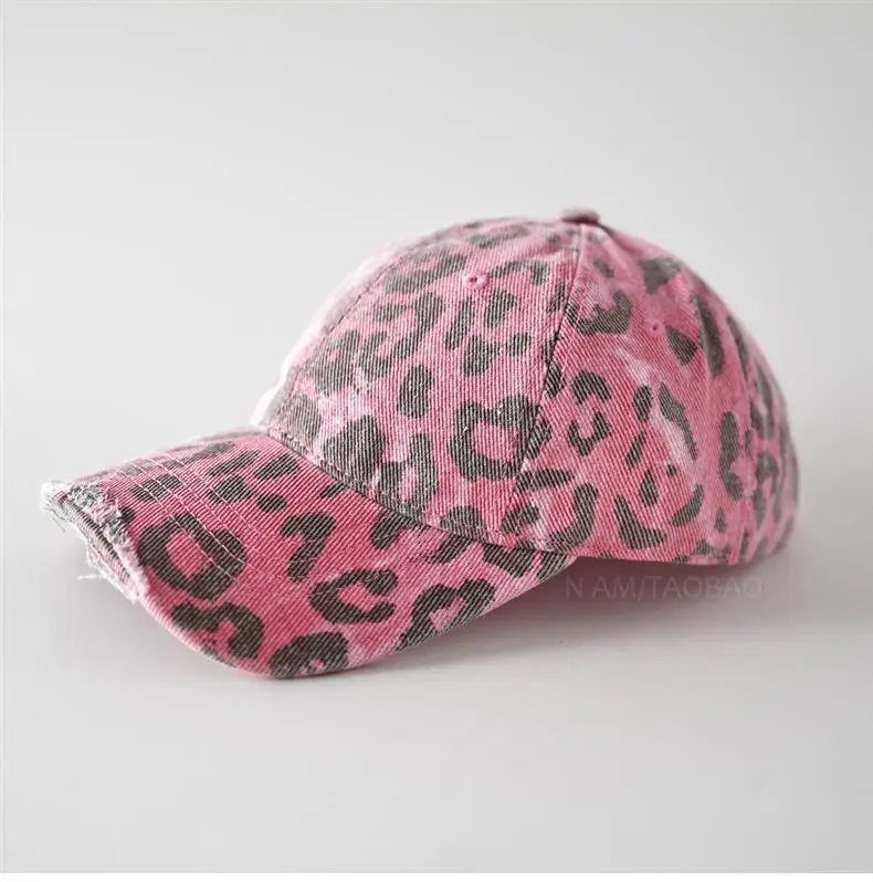Vintage Ripped Brim Leopard Print Cap — feature 8
