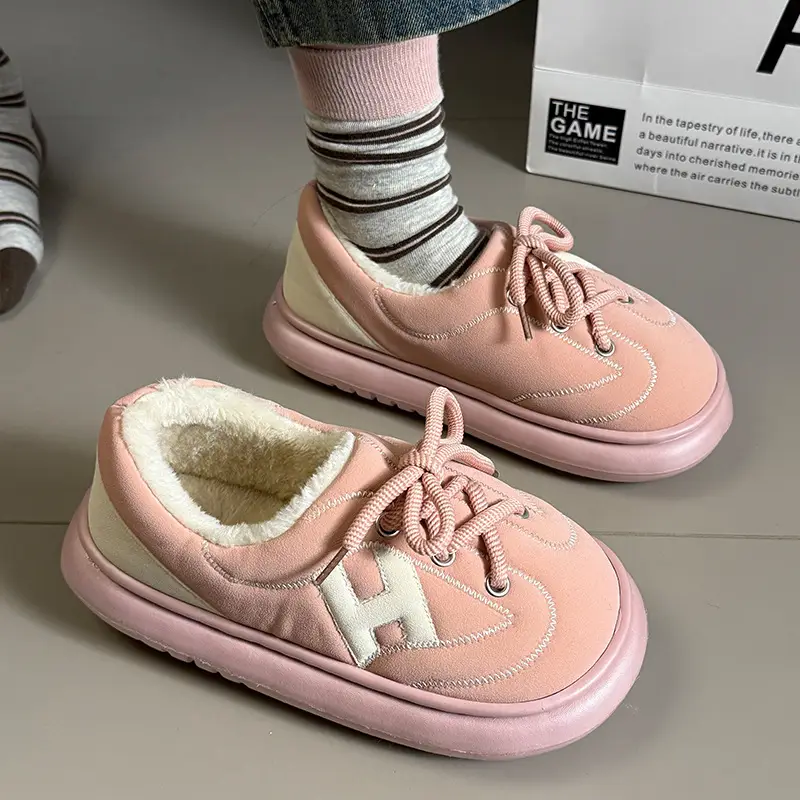 Women Suede Cotton Warm Slippers Winter Autumn