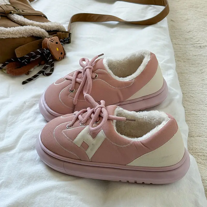 Women Suede Cotton Warm Slippers Winter Autumn