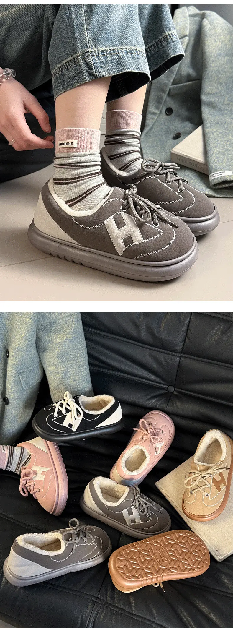 Women Suede Cotton Warm Slippers Winter Autumn — feature 6