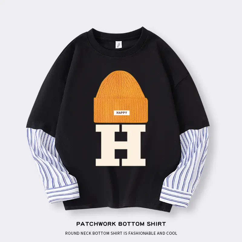 Boys Airships Printed Cotton Sweatshirt Black - Image 2