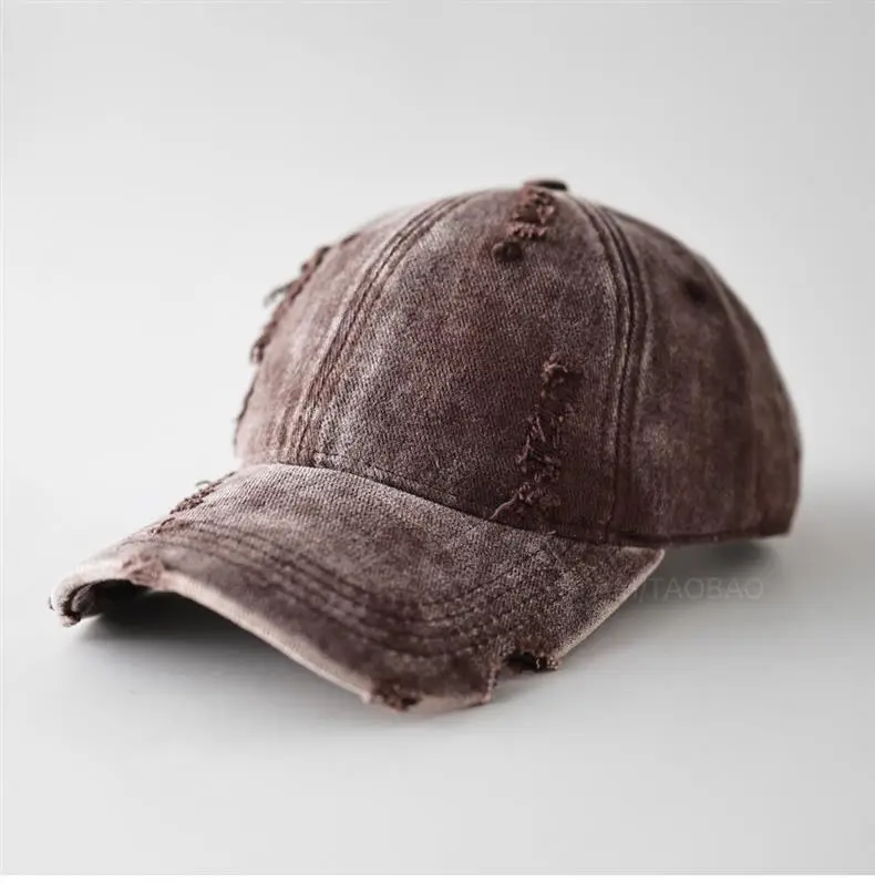 Men Distressed Plain Baseball Cap with Distressed Brim — feature 5