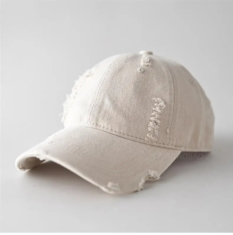 Men Distressed Plain Baseball Cap with Distressed Brim — feature 6