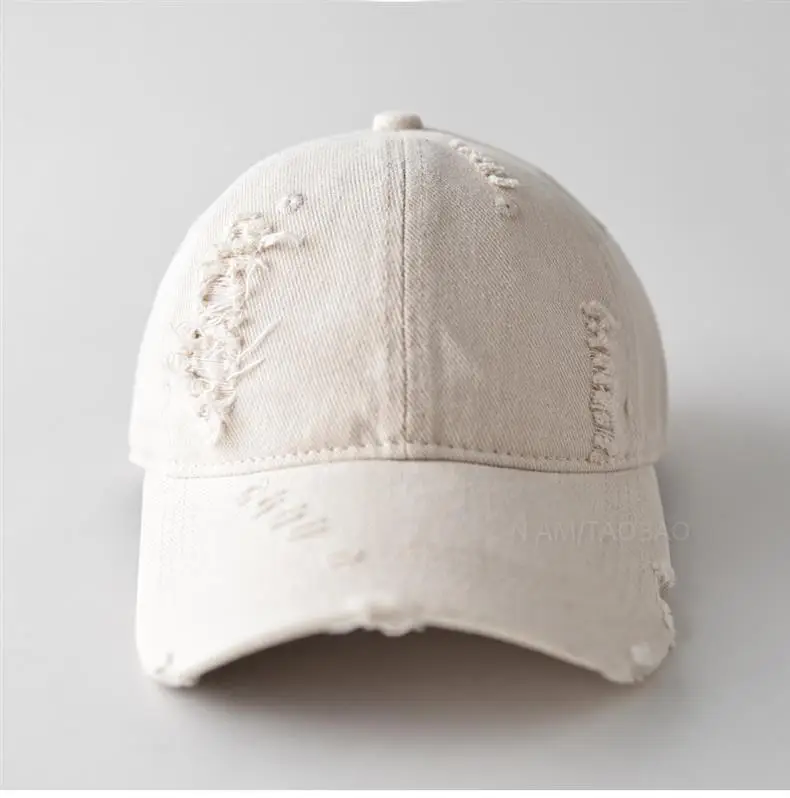 Men Distressed Plain Baseball Cap with Distressed Brim — feature 8