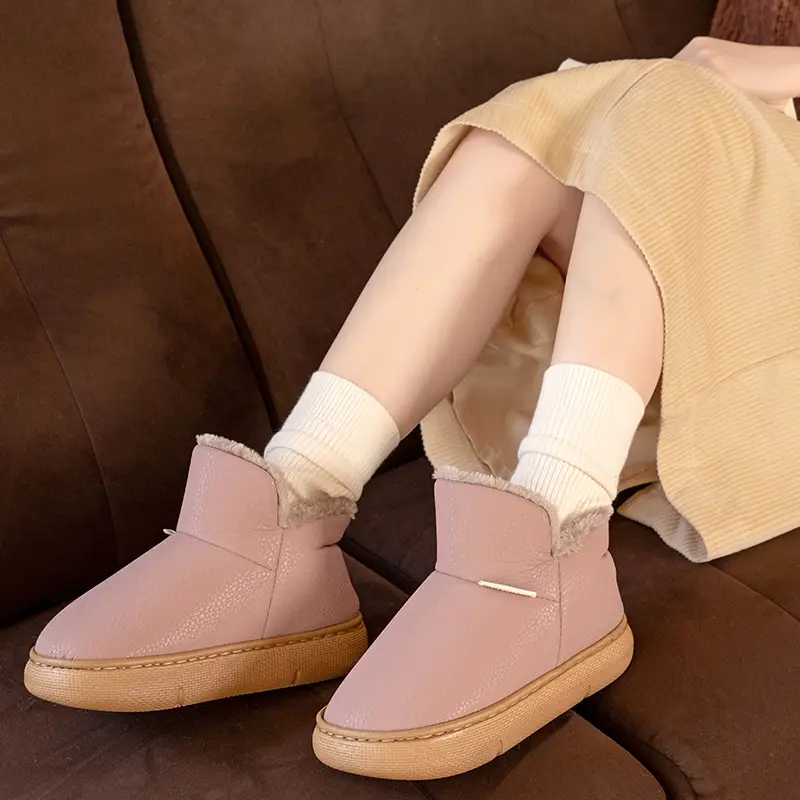 Women's Snow Boots 2026 New Autumn and Winter Outdoor Wear Fleece-Lined Thick-Soled Waterproof Warm Couple's Cotton Shoes for Men - Image 7