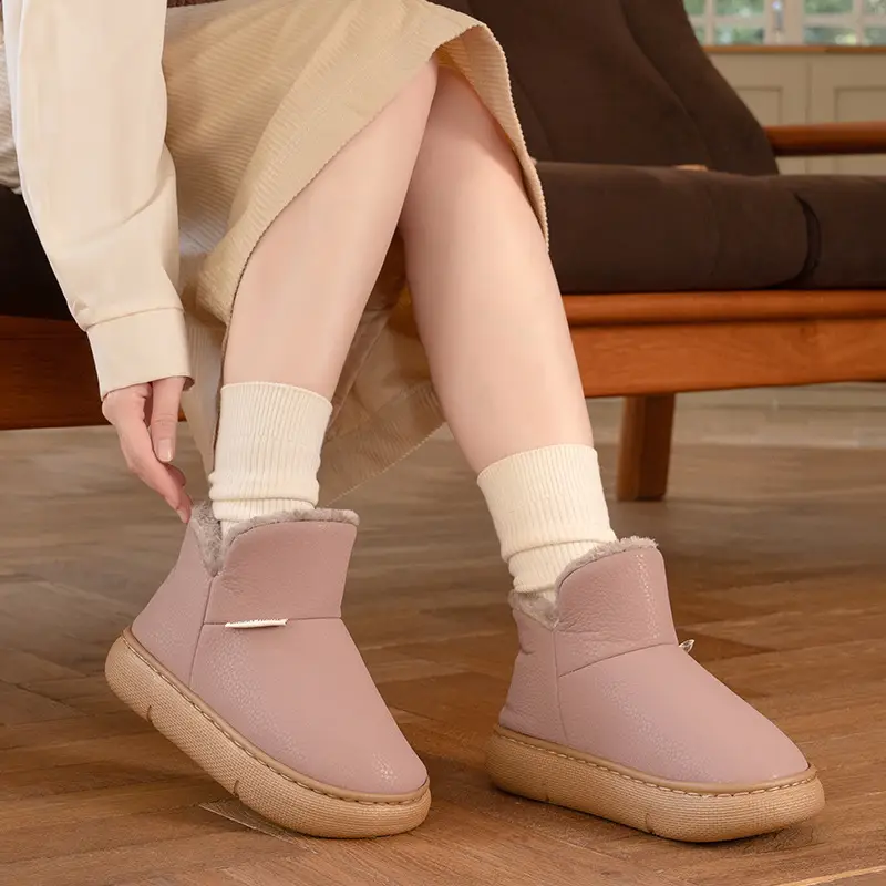 Women's Snow Boots 2026 New Autumn and Winter Outdoor Wear Fleece-Lined Thick-Soled Waterproof Warm Couple's Cotton Shoes for Men - Image 8