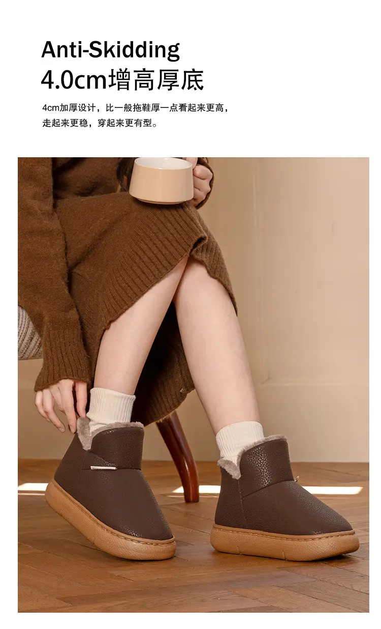 Women's Snow Boots 2026 New Autumn and Winter Outdoor Wear Fleece-Lined Thick-Soled Waterproof Warm Couple's Cotton Shoes for Men — feature 14