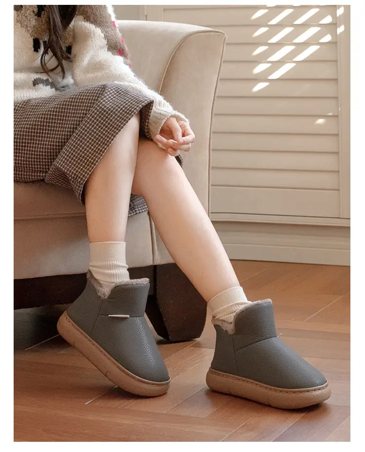 Women's Snow Boots 2026 New Autumn and Winter Outdoor Wear Fleece-Lined Thick-Soled Waterproof Warm Couple's Cotton Shoes for Men — feature 28