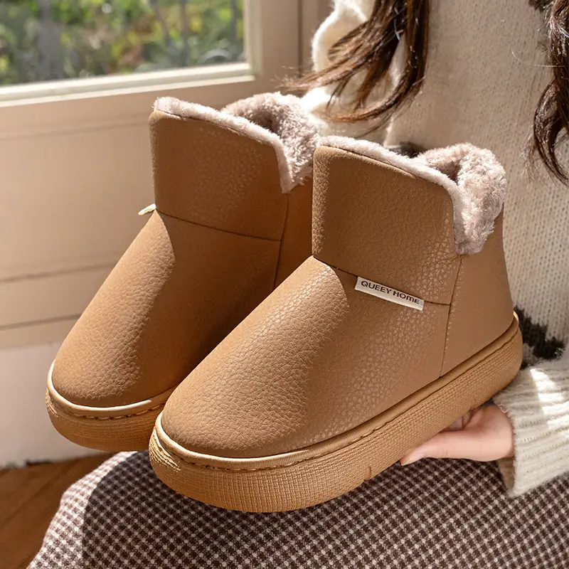 Women's Snow Boots 2026 New Autumn and Winter Outdoor Wear Fleece-Lined Thick-Soled Waterproof Warm Couple's Cotton Shoes for Men - Image 3