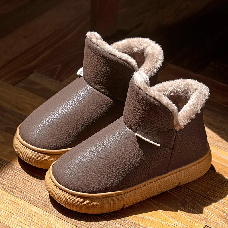 Women's Snow Boots 2026 New Autumn and Winter Outdoor Wear Fleece-Lined Thick-Soled Waterproof Warm Couple's Cotton Shoes for Men - Image 4