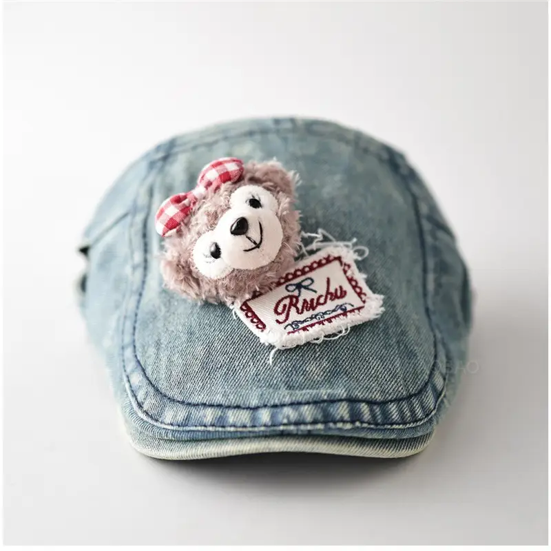 Bear Patch Denim Cap for Women New Autumn Cute Soft Sweet Casual Versatile Baseball Cap - Image 8