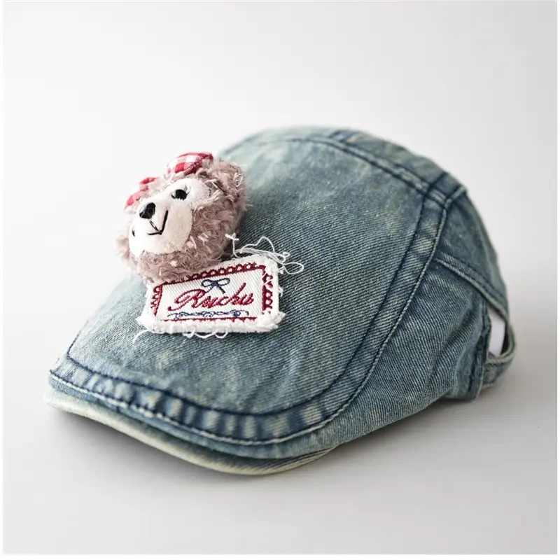 Bear Patch Denim Cap for Women New Autumn Cute Soft Sweet Casual Versatile Baseball Cap - Image 9