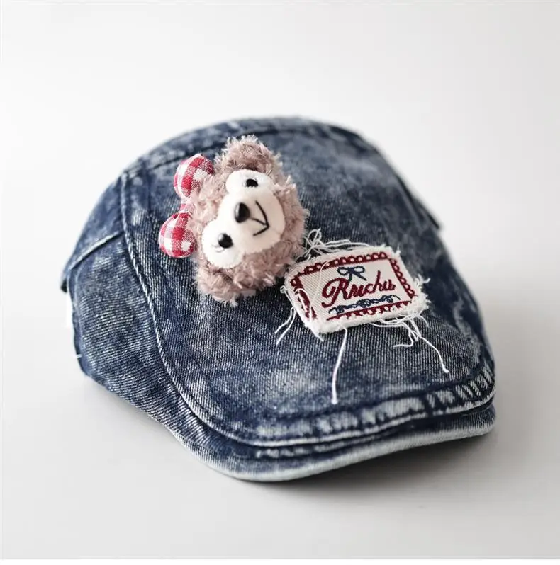 Bear Patch Denim Cap for Women New Autumn Cute Soft Sweet Casual Versatile Baseball Cap — feature 3