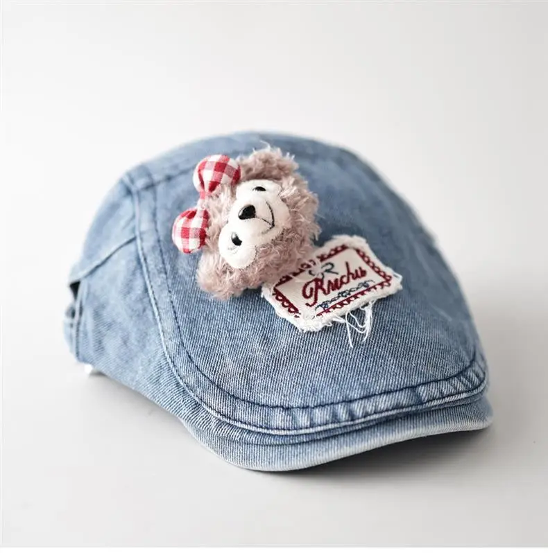 Bear Patch Denim Cap for Women New Autumn Cute Soft Sweet Casual Versatile Baseball Cap — feature 8
