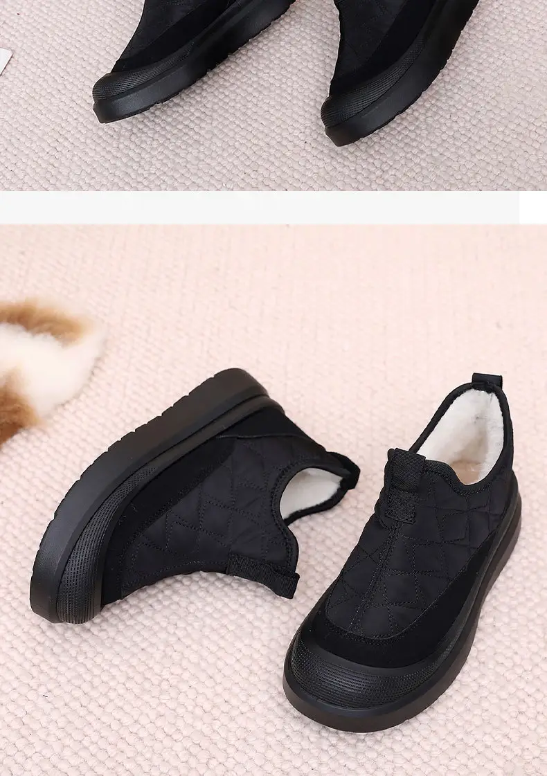 Women's Warm Winter Cotton Boots, Fashionable Versatile Anti-Slip Snow Boots, Casual Comfortable Slip-On Mom Shoes — feature 21