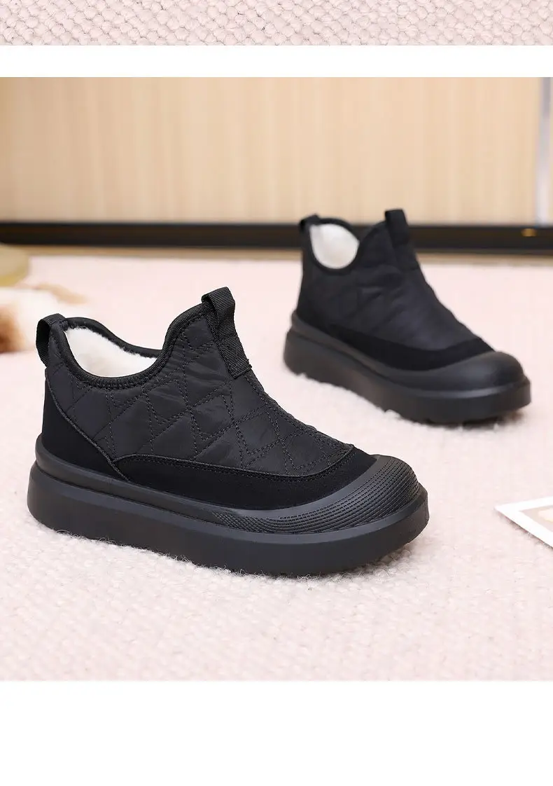 Women's Warm Winter Cotton Boots, Fashionable Versatile Anti-Slip Snow Boots, Casual Comfortable Slip-On Mom Shoes — feature 22