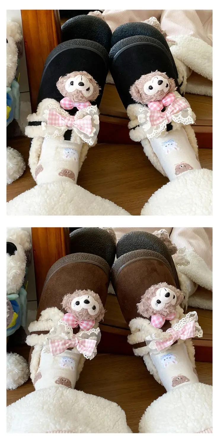 Cute Bear Lined Boots for Girls Winter Warm — feature 11