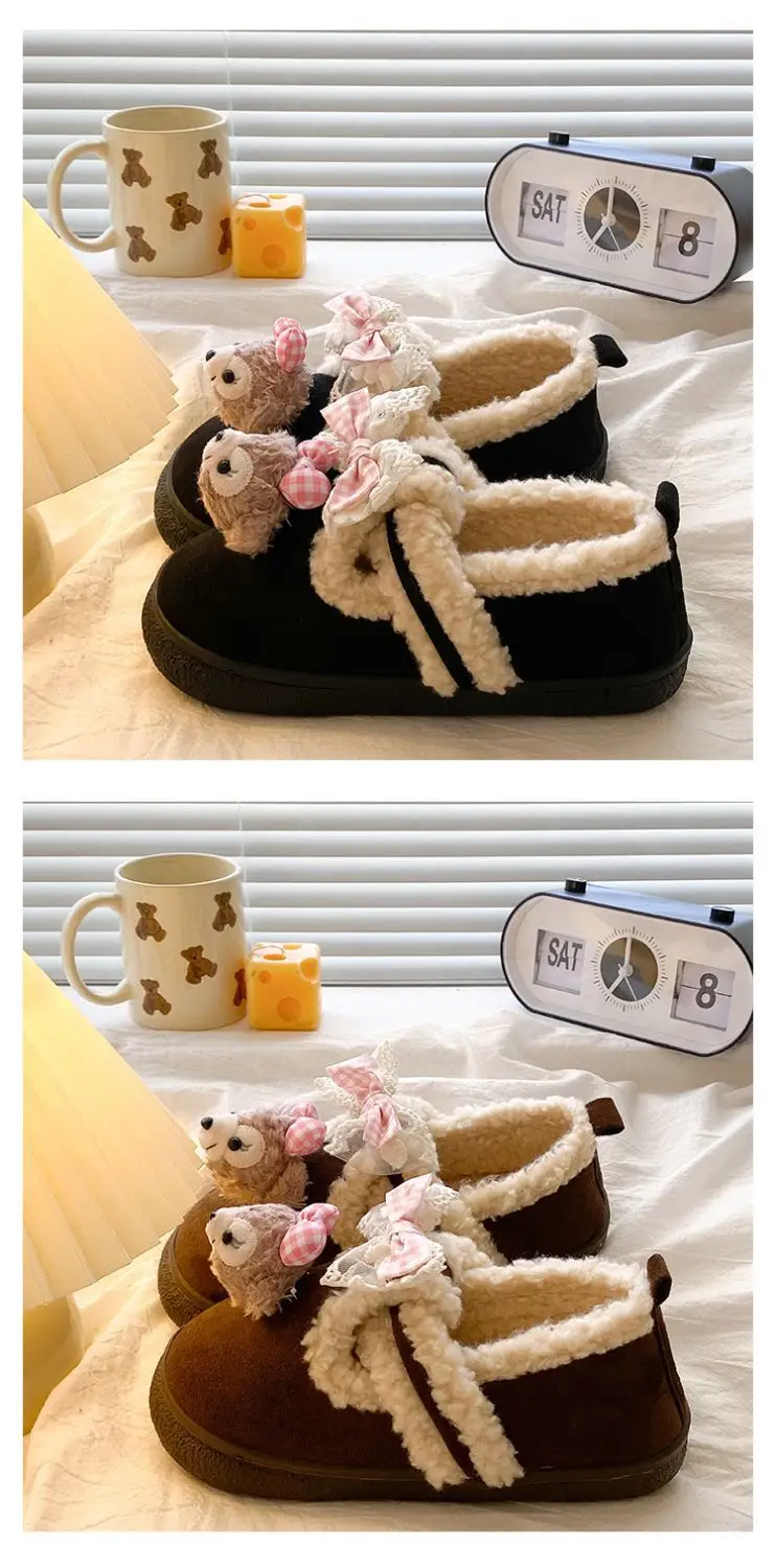 Cute Bear Lined Boots for Girls Winter Warm — feature 13