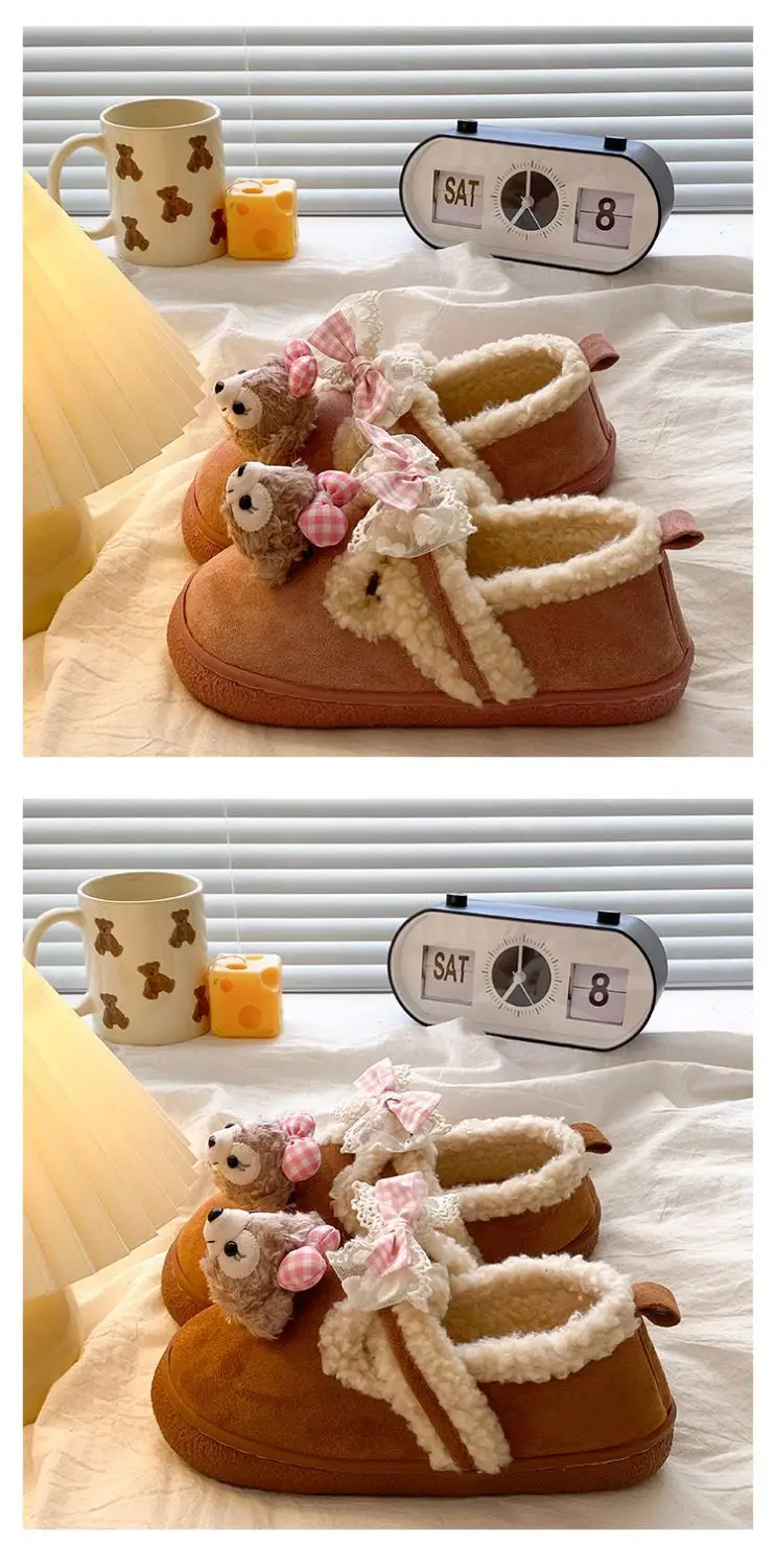Cute Bear Lined Boots for Girls Winter Warm — feature 20
