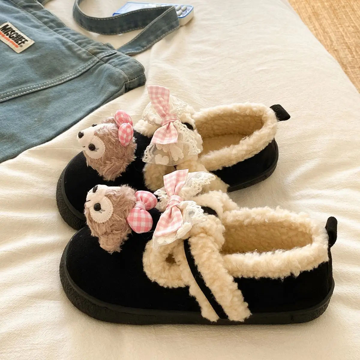 Cute Bear Lined Boots for Girls Winter Warm — feature 21