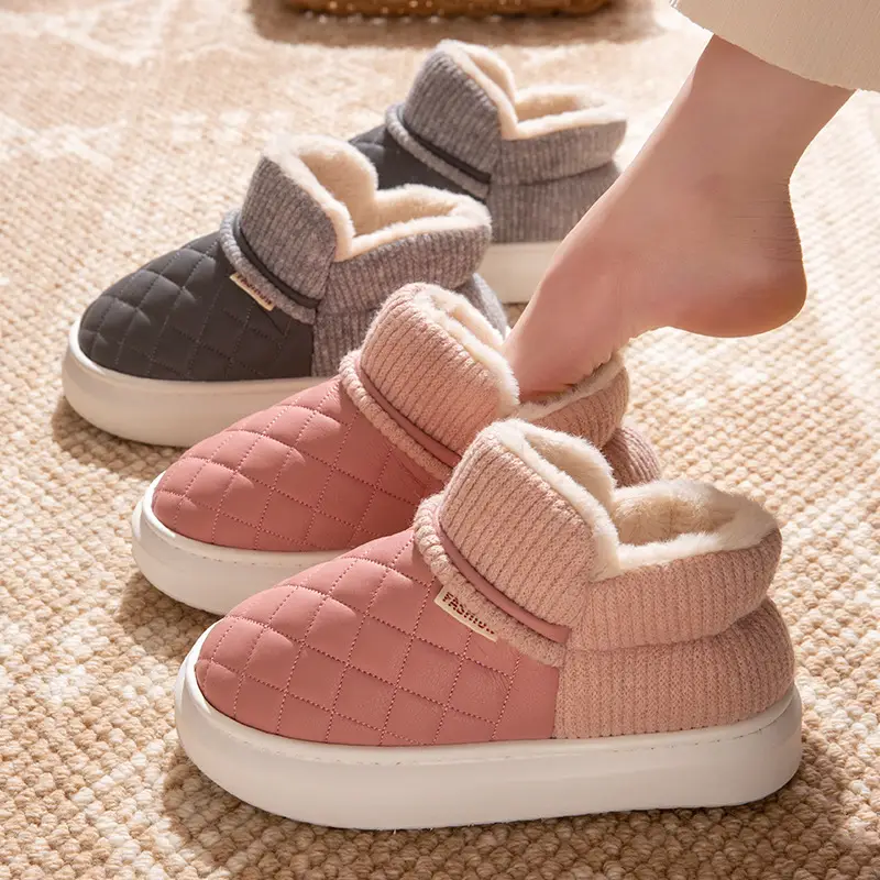 2025 Winter Pink Velvet Slip-On Shoes for Women - Image 3