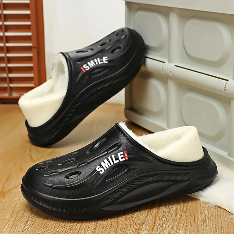 Men's Cotton Slippers, New Winter Model, Indoor Non-Slip, Fleece-Lined, Cotton-Padded Home Shoes, Couple's Waterproof Closed-Back Cotton Shoes, Wholesale - Image 5