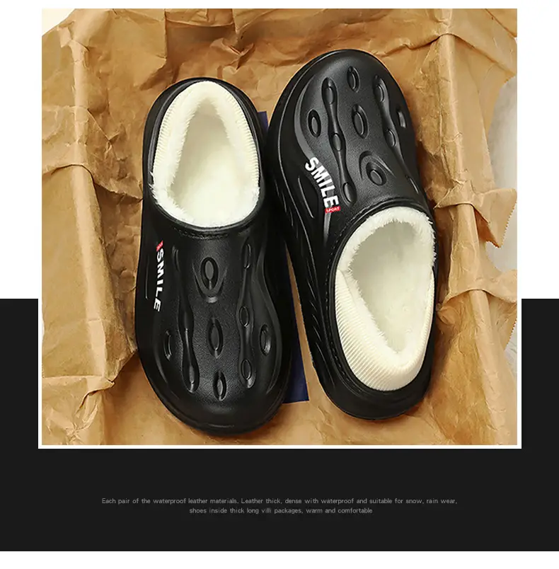 Men's Cotton Slippers, New Winter Model, Indoor Non-Slip, Fleece-Lined, Cotton-Padded Home Shoes, Couple's Waterproof Closed-Back Cotton Shoes, Wholesale — feature 2