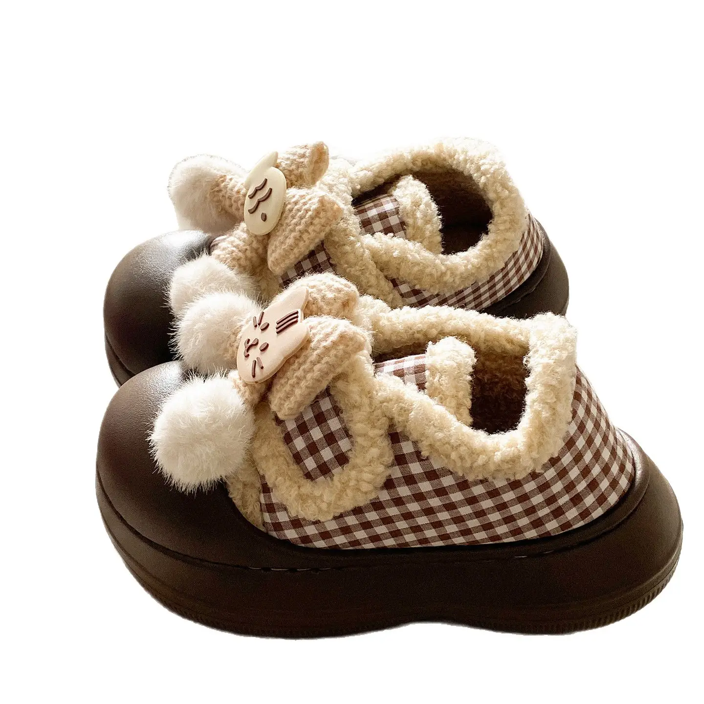 Women's Winter Plaid Thick Soled Shoes - Image 8