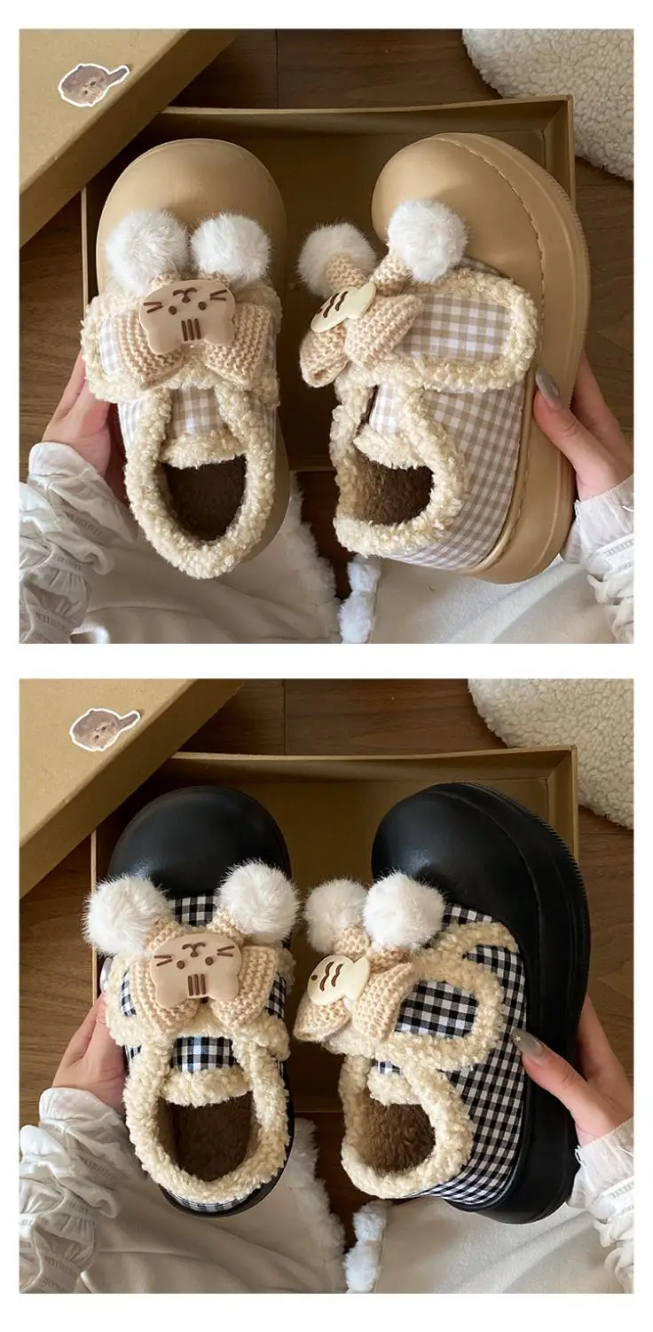 Women's Winter Plaid Thick Soled Shoes — feature 16