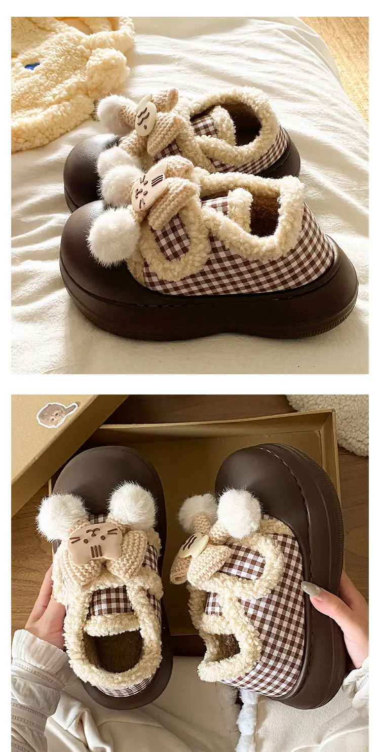 Women's Winter Plaid Thick Soled Shoes — feature 19