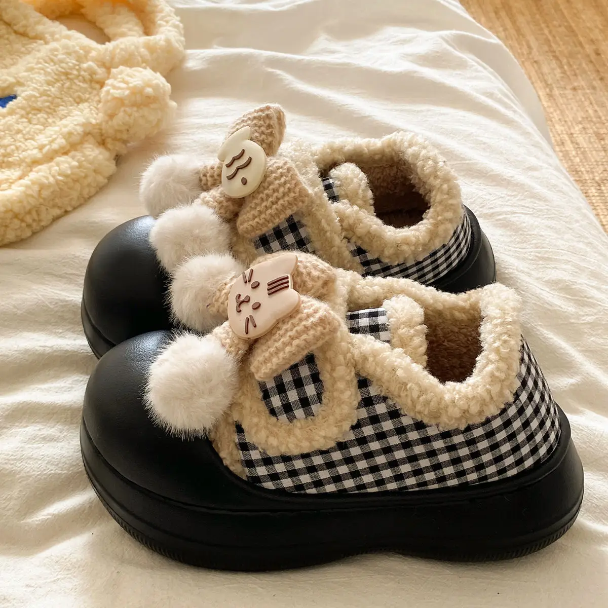 Women's Winter Plaid Thick Soled Shoes — feature 22