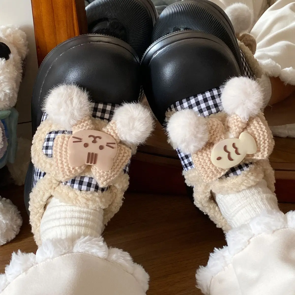Women's Winter Plaid Thick Soled Shoes — feature 26
