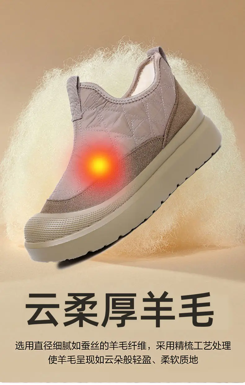 Winter Boots for Women, One-Piece Delivery, New Style Boots with Plush Lining, Slip-On Women's Shoes, Snow Boots, Comfortable Cotton Shoes That Don'T Tire the Feet — feature 11