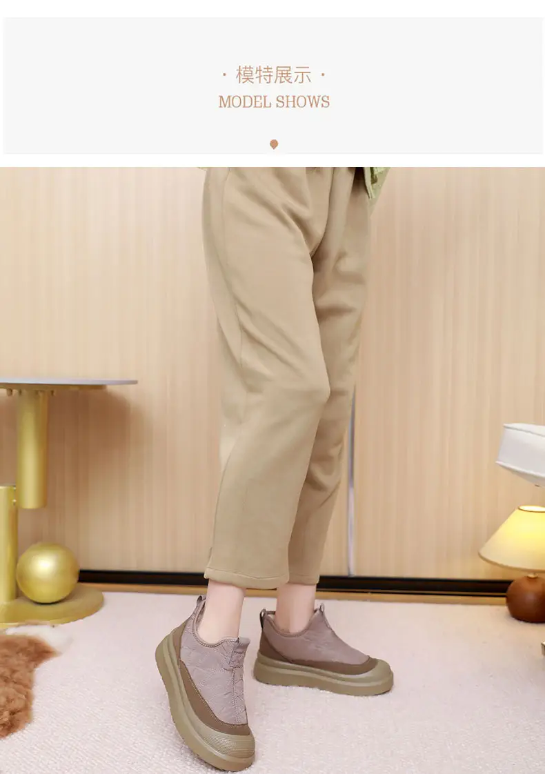 Winter Boots for Women, One-Piece Delivery, New Style Boots with Plush Lining, Slip-On Women's Shoes, Snow Boots, Comfortable Cotton Shoes That Don'T Tire the Feet — feature 17