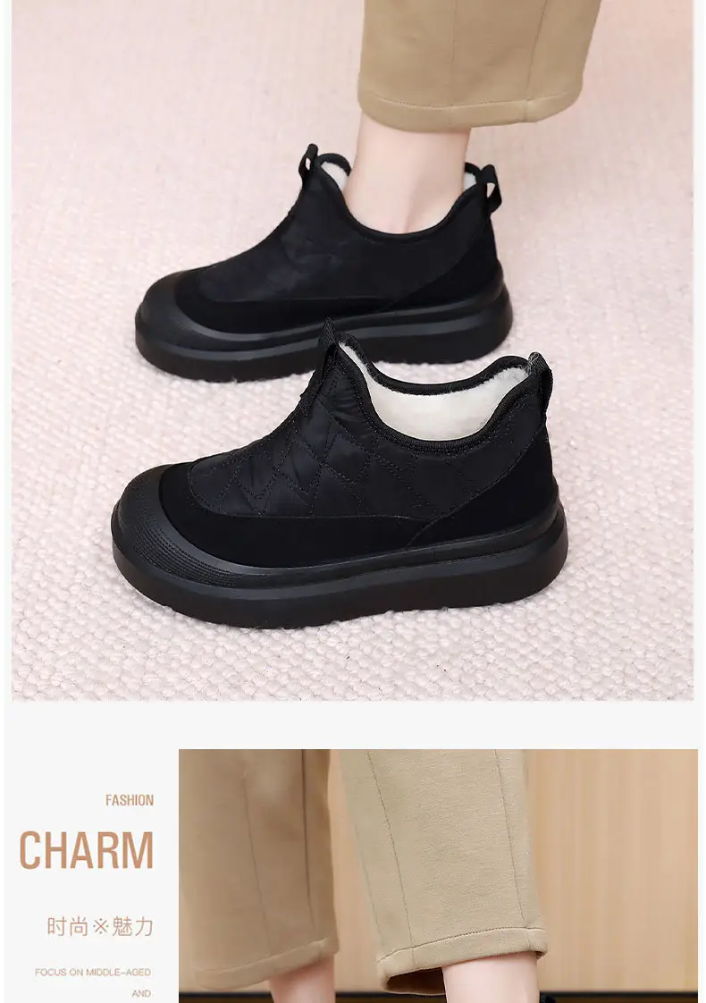 Winter Boots for Women, One-Piece Delivery, New Style Boots with Plush Lining, Slip-On Women's Shoes, Snow Boots, Comfortable Cotton Shoes That Don'T Tire the Feet — feature 23