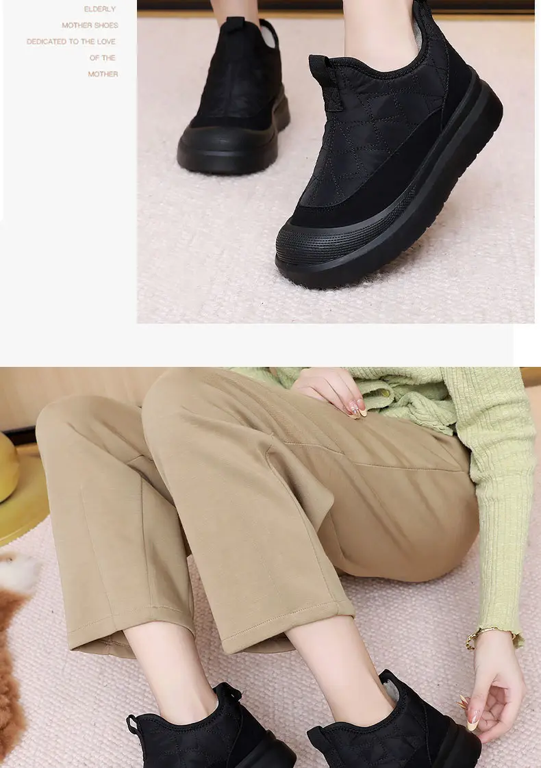 Winter Boots for Women, One-Piece Delivery, New Style Boots with Plush Lining, Slip-On Women's Shoes, Snow Boots, Comfortable Cotton Shoes That Don'T Tire the Feet — feature 24