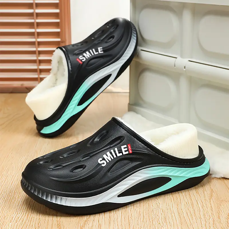 Couple's Cotton Shoes 2025 Winter New Style Men's and Women's Fleece-Lined Home Casual Closed-Back Cotton Shoes Non-Slip Home Slippers with Extra Cotton