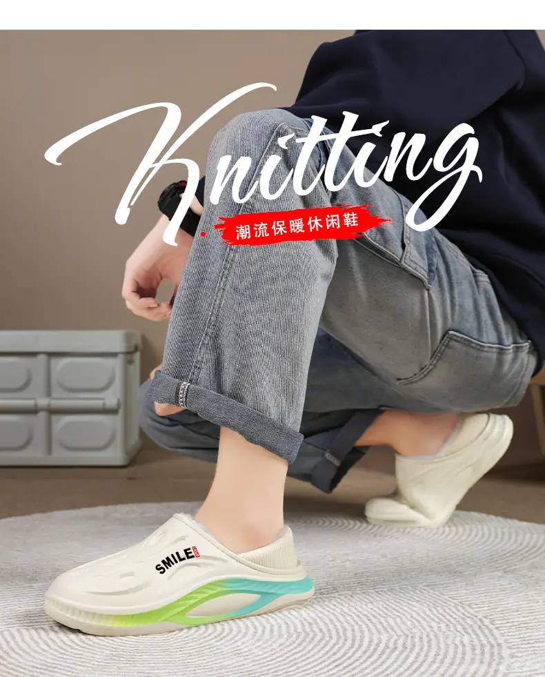 Couple's Cotton Shoes 2025 Winter New Style Men's and Women's Fleece-Lined Home Casual Closed-Back Cotton Shoes Non-Slip Home Slippers with Extra Cotton — feature 2
