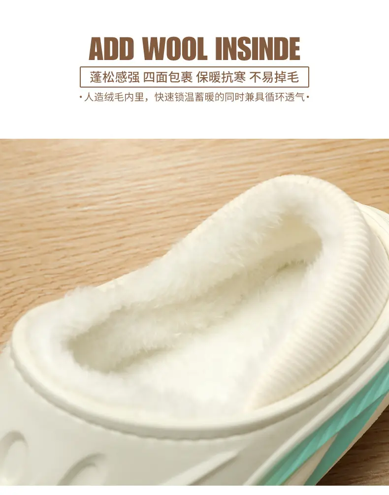 Couple's Cotton Shoes 2025 Winter New Style Men's and Women's Fleece-Lined Home Casual Closed-Back Cotton Shoes Non-Slip Home Slippers with Extra Cotton — feature 4