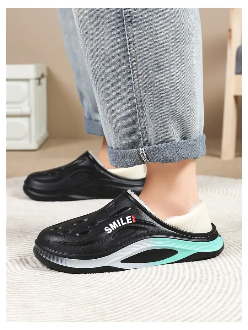 Couple's Cotton Shoes 2025 Winter New Style Men's and Women's Fleece-Lined Home Casual Closed-Back Cotton Shoes Non-Slip Home Slippers with Extra Cotton — feature 7