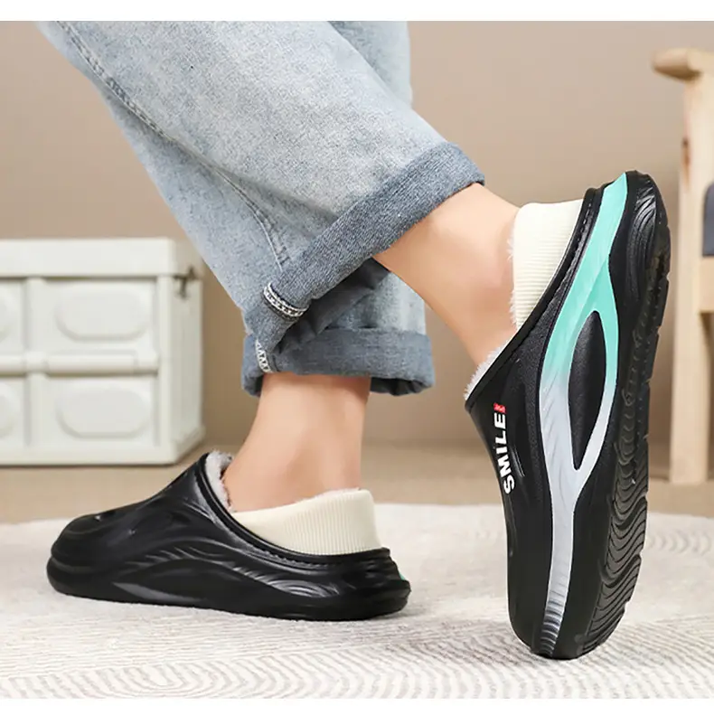 Couple's Cotton Shoes 2025 Winter New Style Men's and Women's Fleece-Lined Home Casual Closed-Back Cotton Shoes Non-Slip Home Slippers with Extra Cotton — feature 8