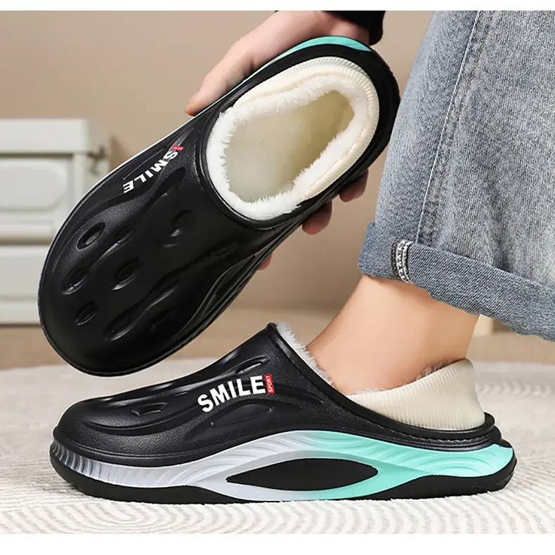 Couple's Cotton Shoes 2025 Winter New Style Men's and Women's Fleece-Lined Home Casual Closed-Back Cotton Shoes Non-Slip Home Slippers with Extra Cotton — feature 9